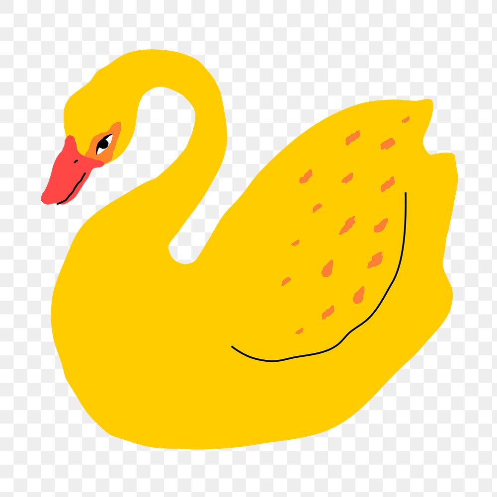 Png swan sticker in yellow