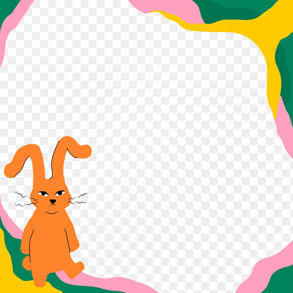 Frame png cute and colorful rabbit illustration