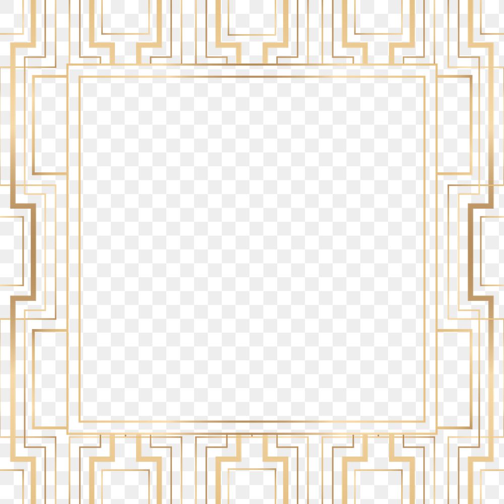 Png frame gatsby art deco style on transparent background