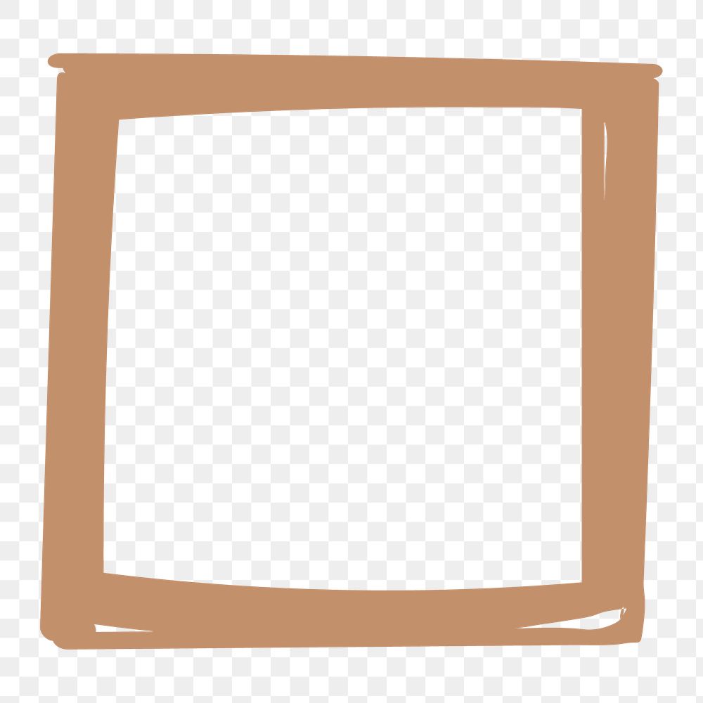 Png doodle square sticker in bronze