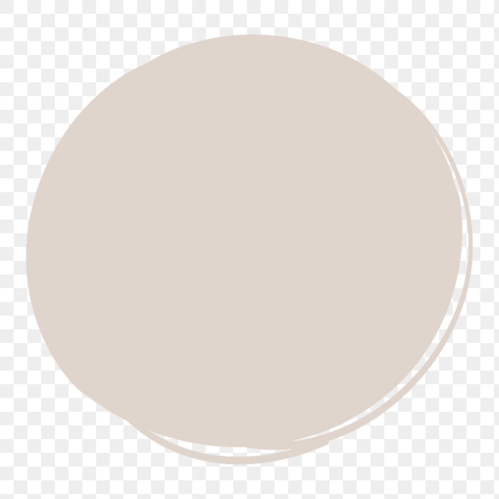 Png doodle round sticker in gray