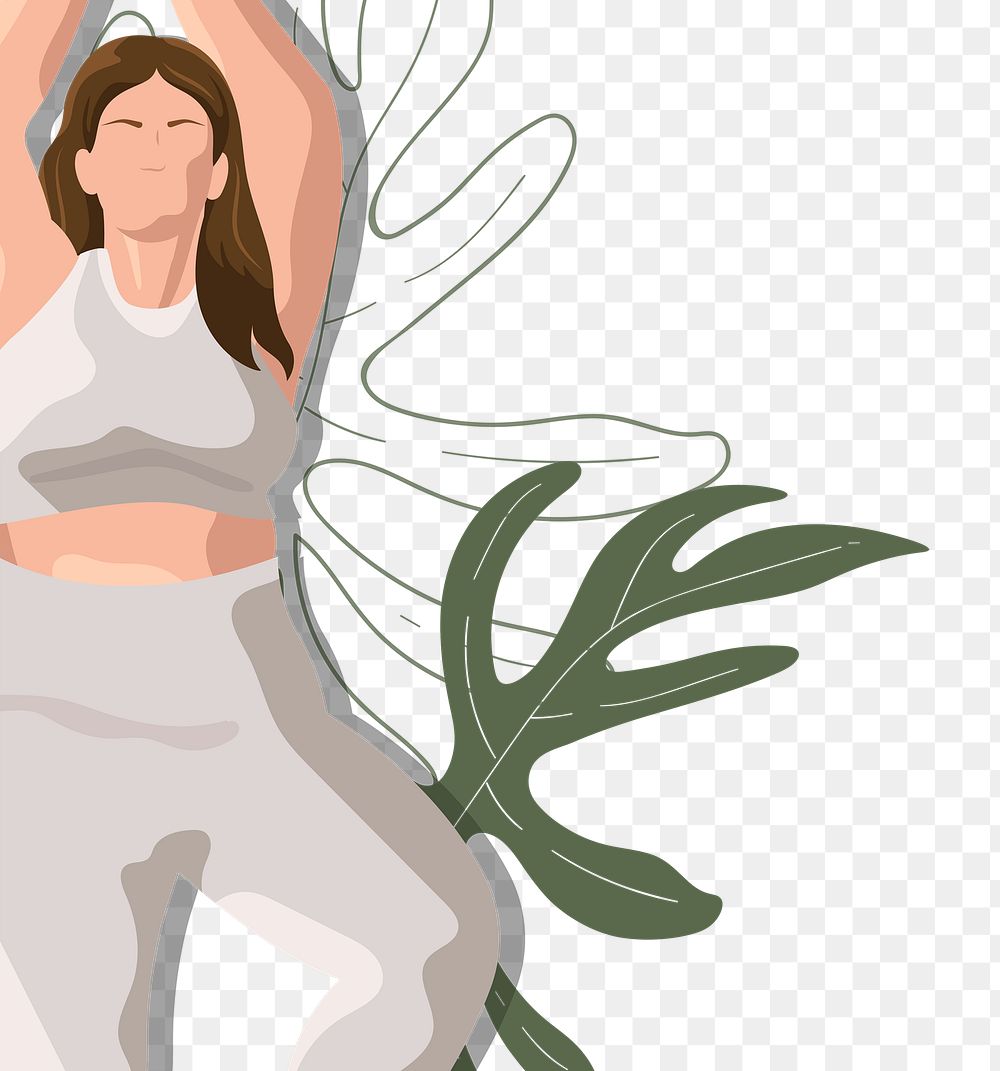 Yoga png tree pose sticker in minimal style