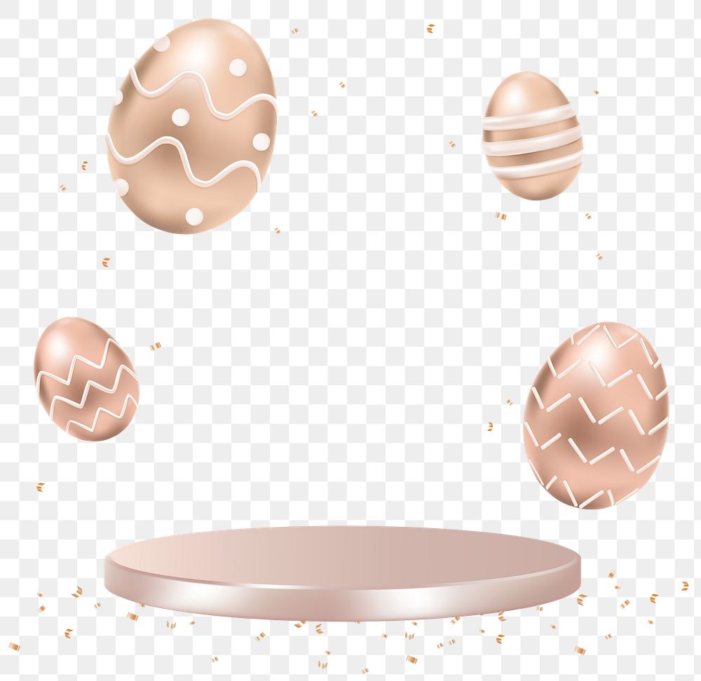 Png luxury Easter 3D product background in rose gold celebration