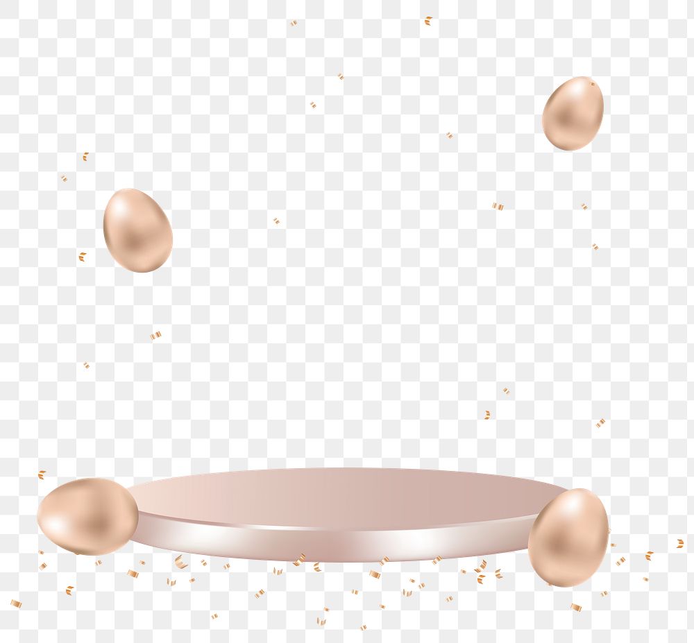 Png luxury Easter 3D product backdrop in rose gold celebration