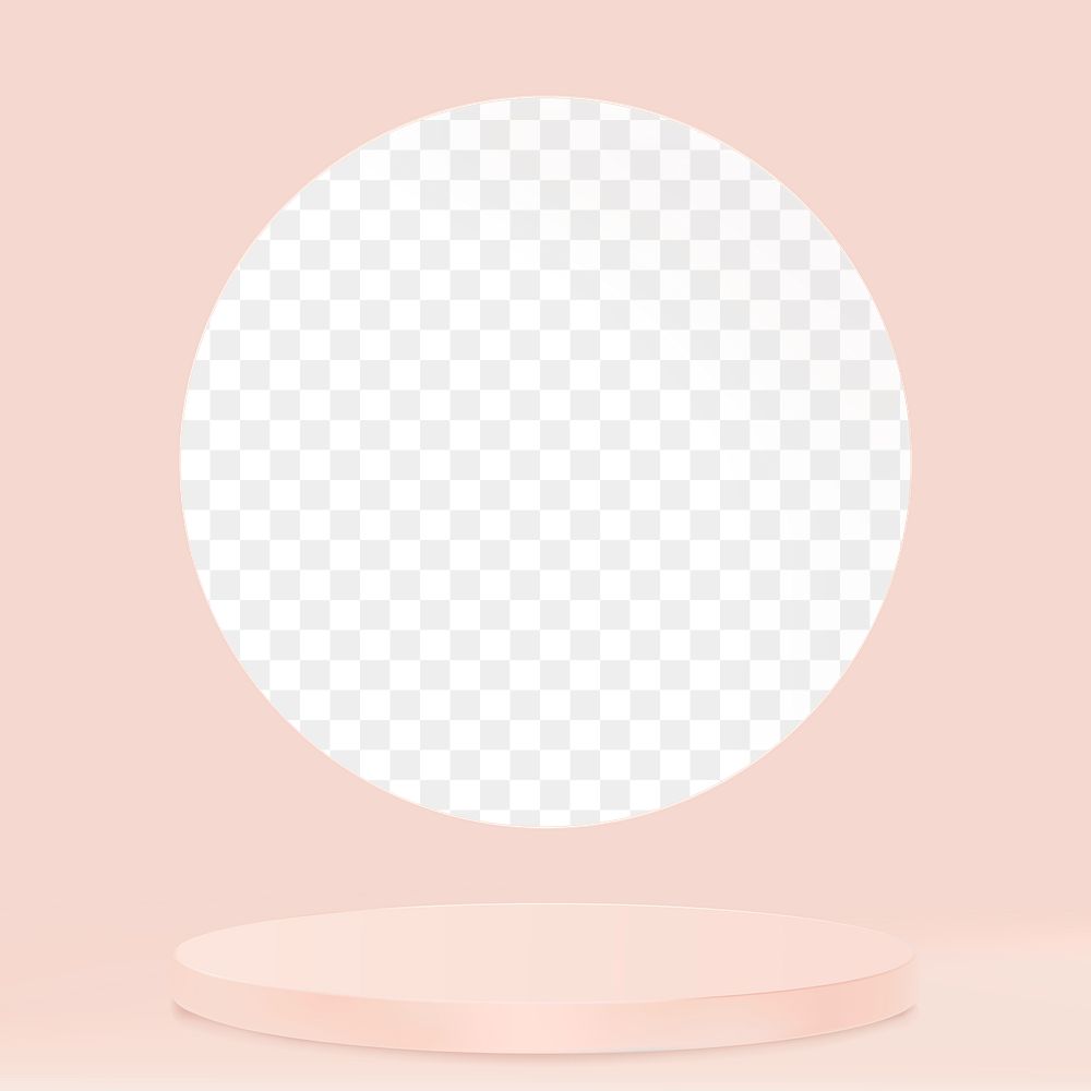 Png pastel simple product backdrop with transparent circle