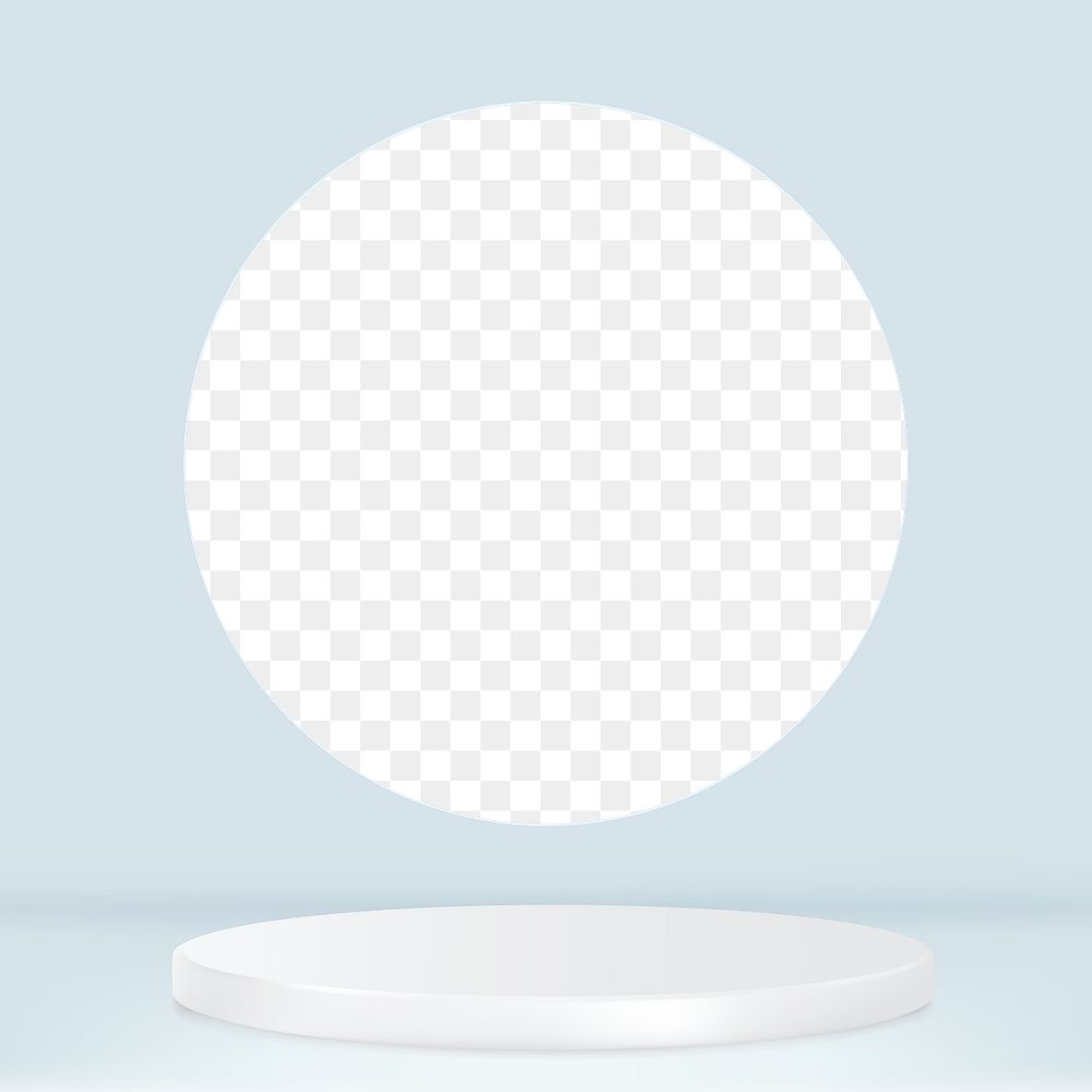Png blue product backdrop with transparent circle