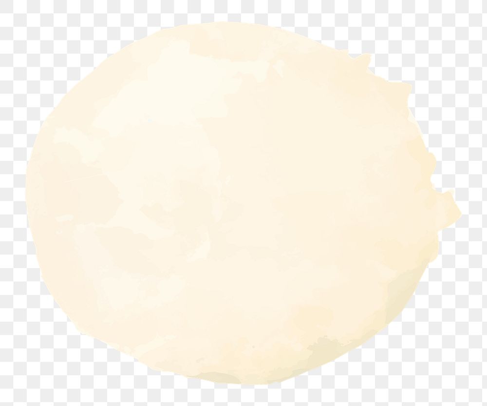 Png yellow circle sticker in watercolor on transparent background