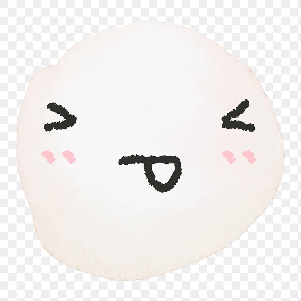 Sticker png watercolor emoticon with tongue sticking out face