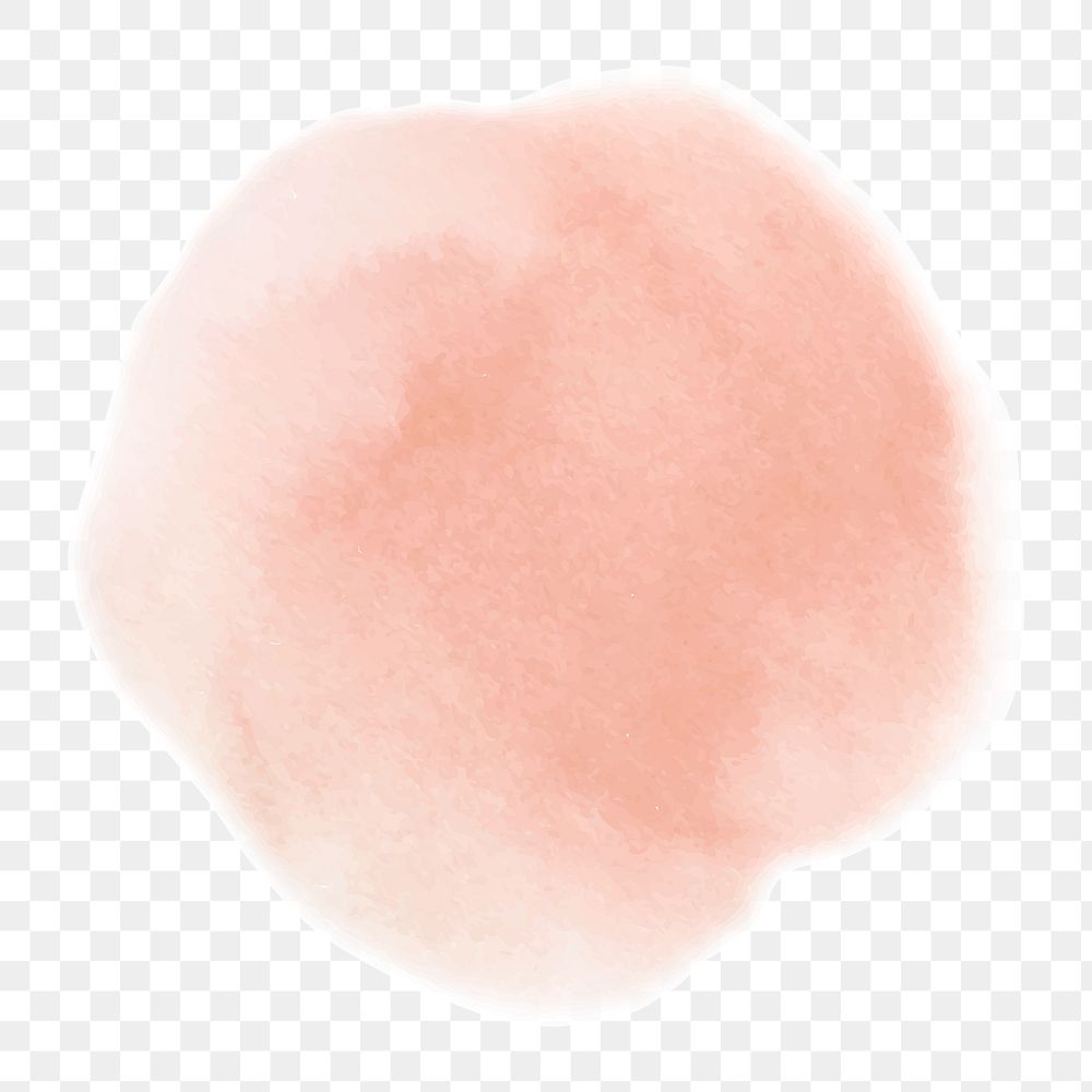 Png red circle sticker in watercolor on transparent background