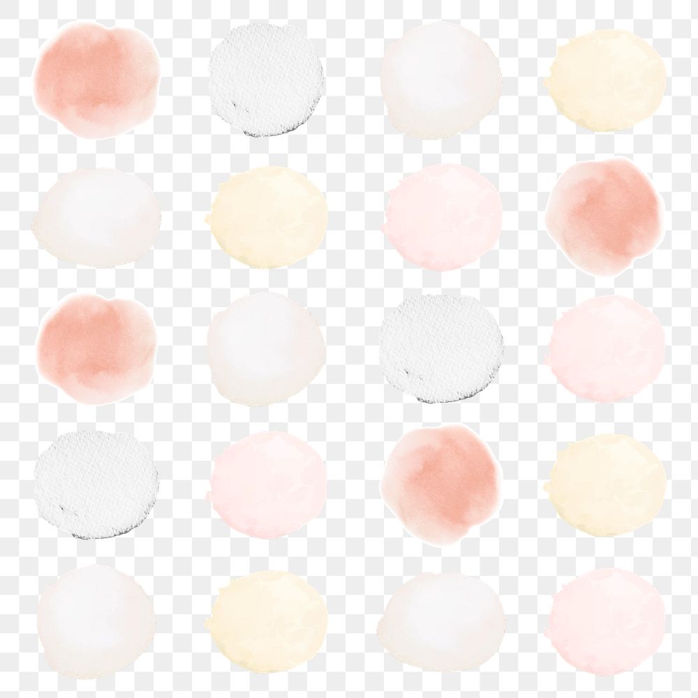 Colorful sticker png in watercolor set