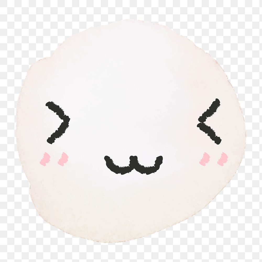 Sticker png color watercolor emoticon with smiling face