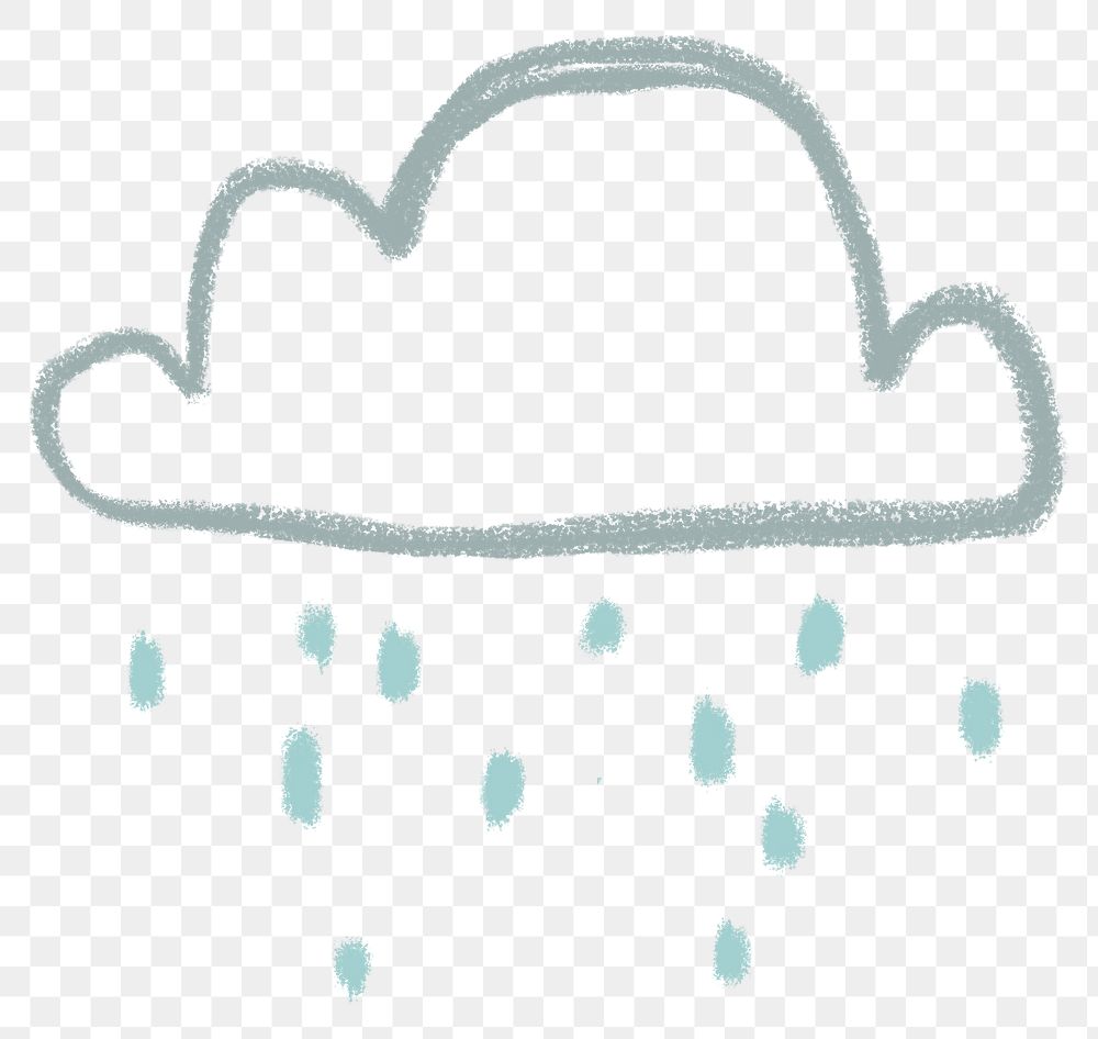 Rainy cloud png cute weather diary sticker