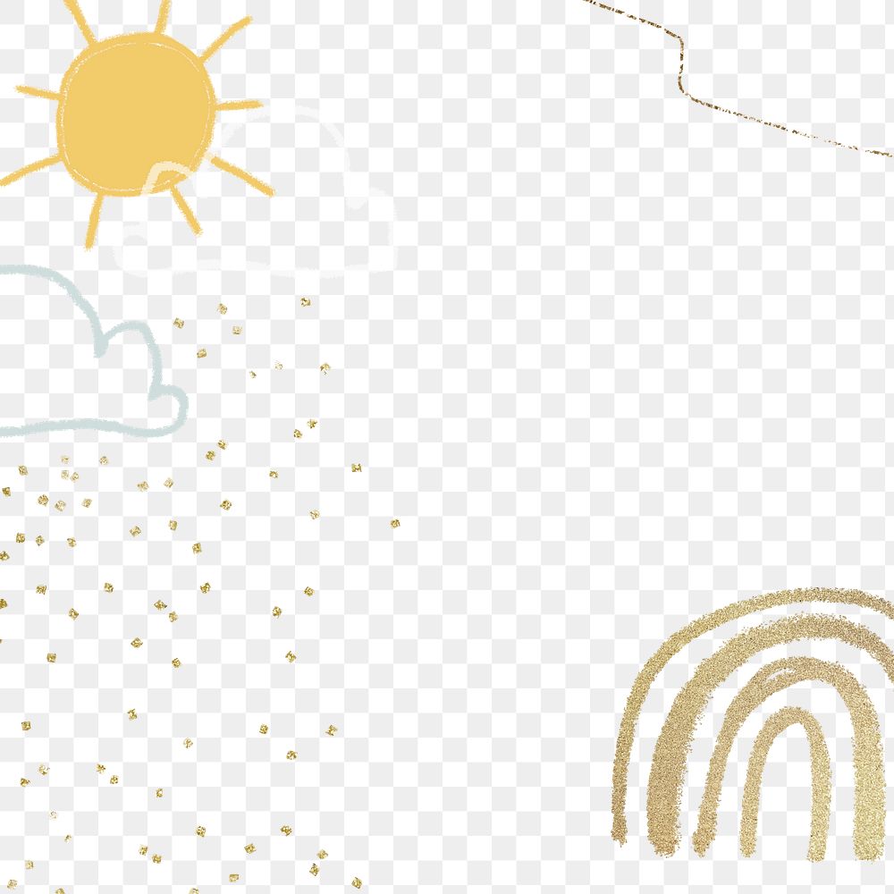 Weather png border background cute doodle illustration