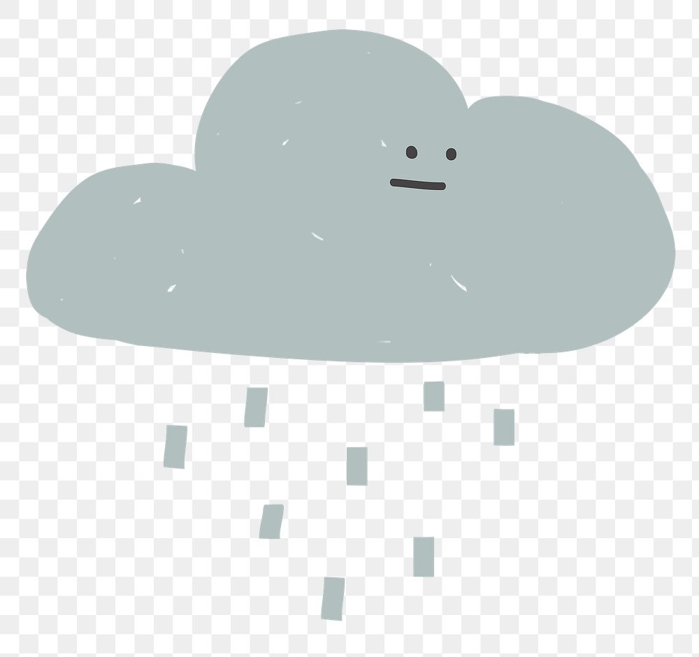 Rainy cloud png cute weather diary sticker