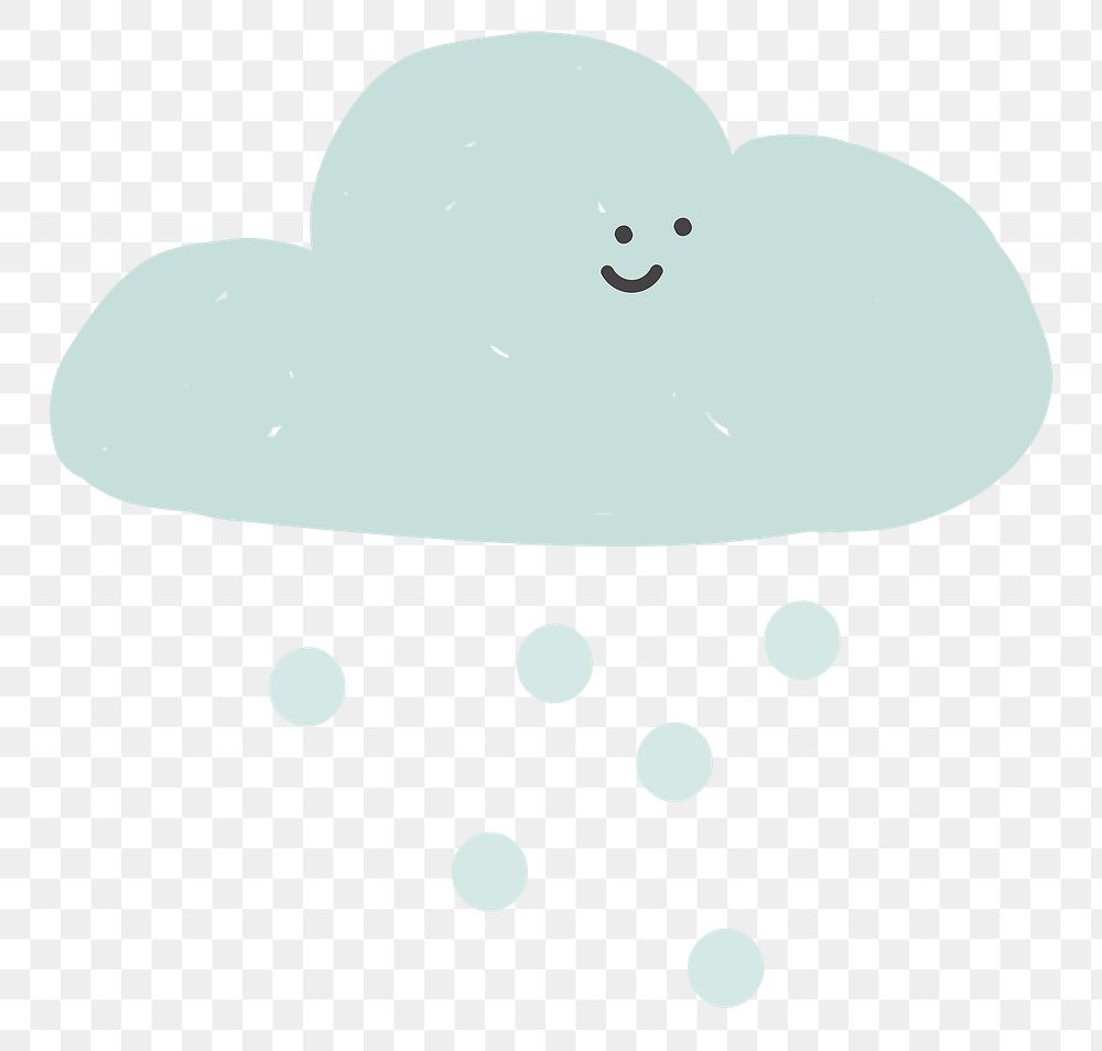 Snowing cloud png cute weather diary sticker