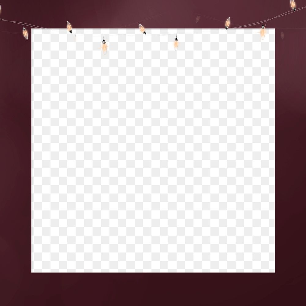 Frame png in red with string light border