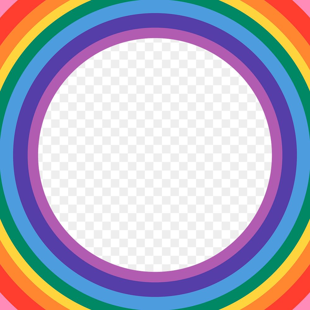 Rainbow frame png LGBTQ pride month on transparent background
