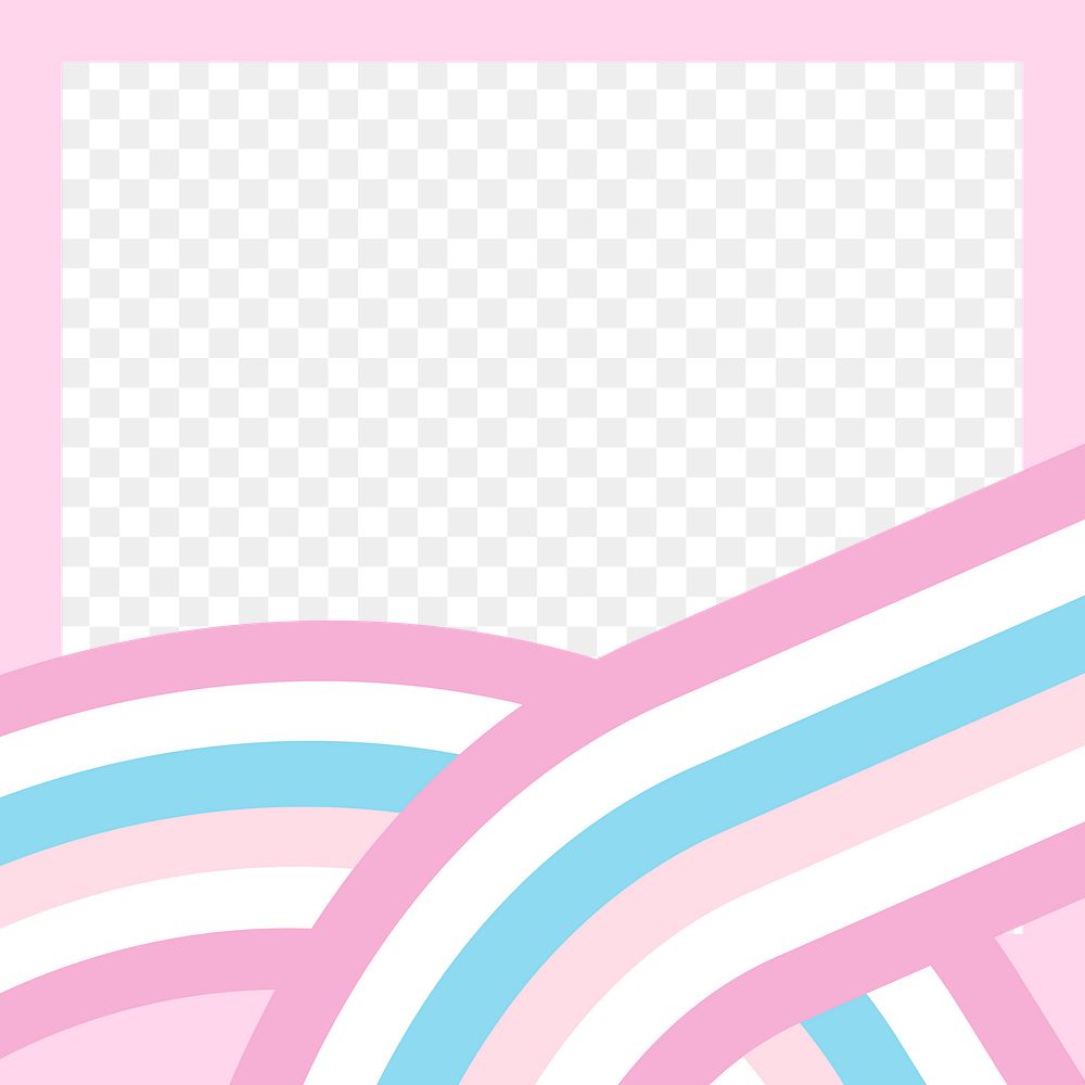 Bigender frame png with pride flag on transparent background