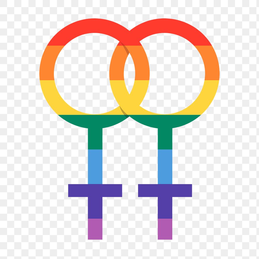 Lesbian symbol png sticker for LGBTQ pride month concept