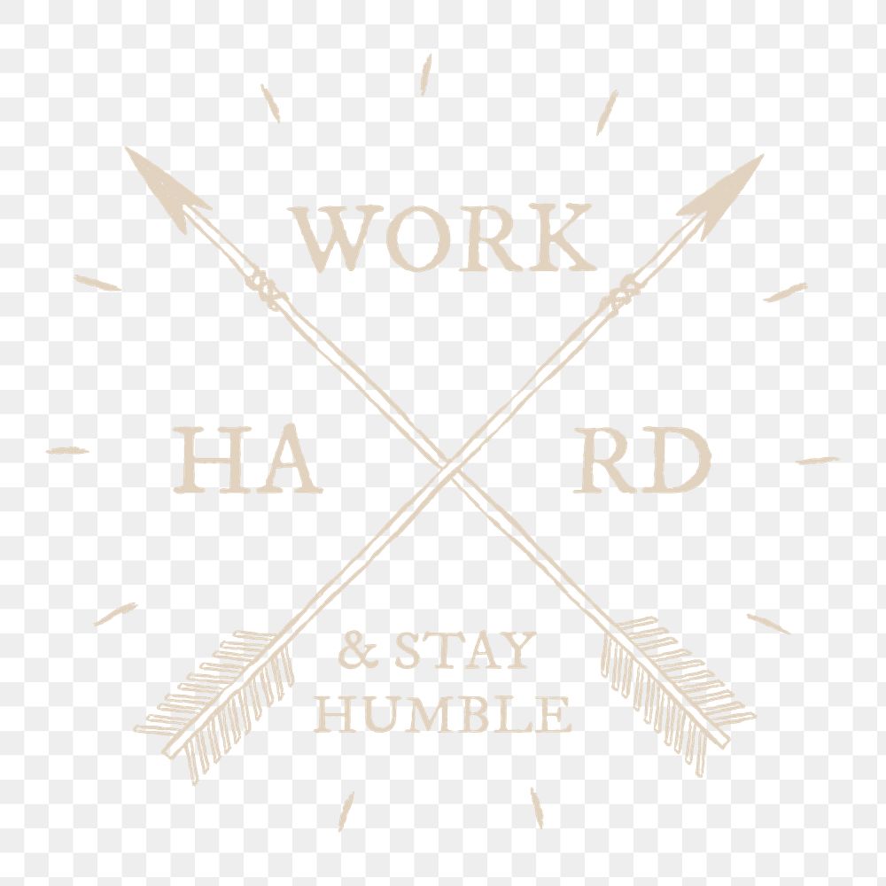 Png cross arrow logo, work hard and stay humble