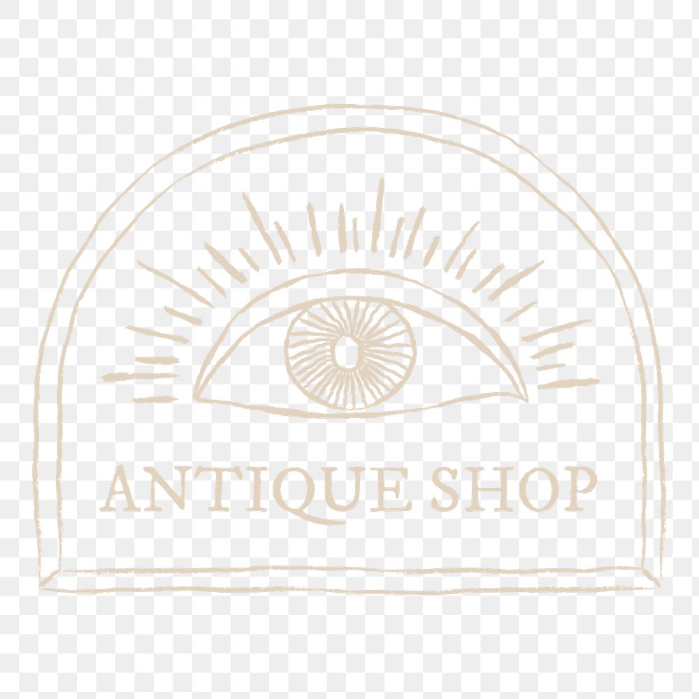 Antique shop png logo with eye illustration