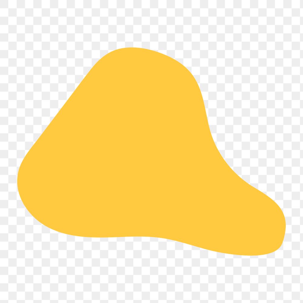 Yellow png sticker irregular abstract shape