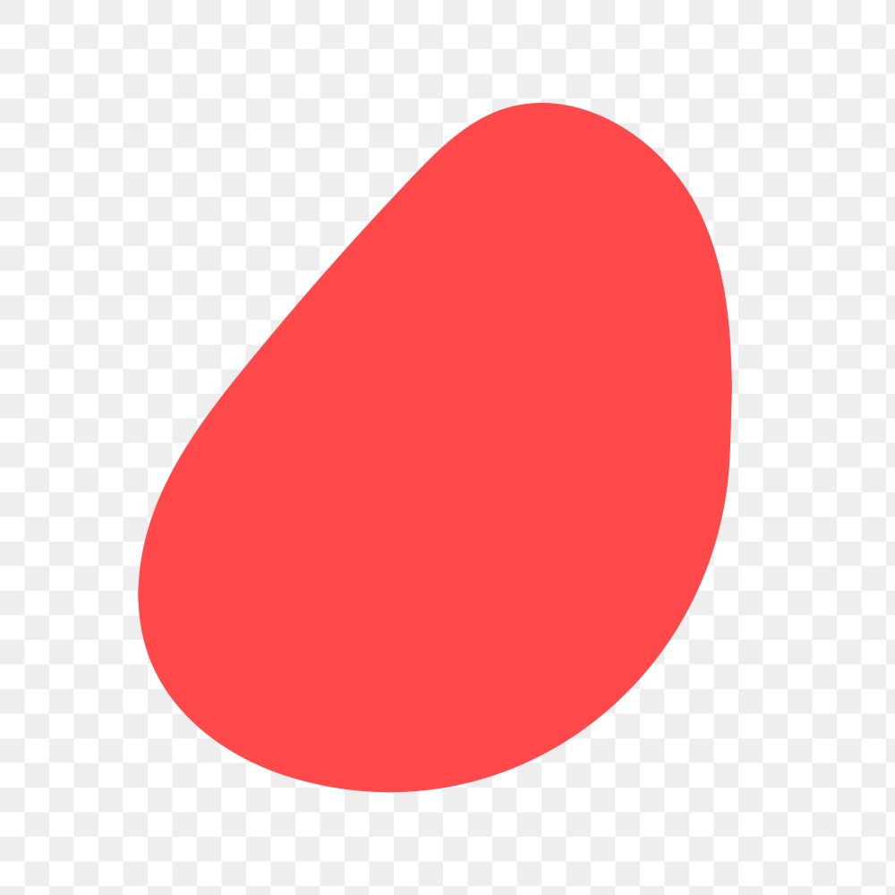 Red png sticker oval abstract shape