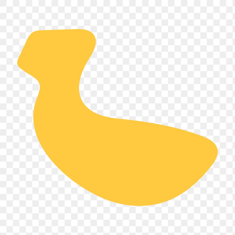 Yellow png sticker banana shape