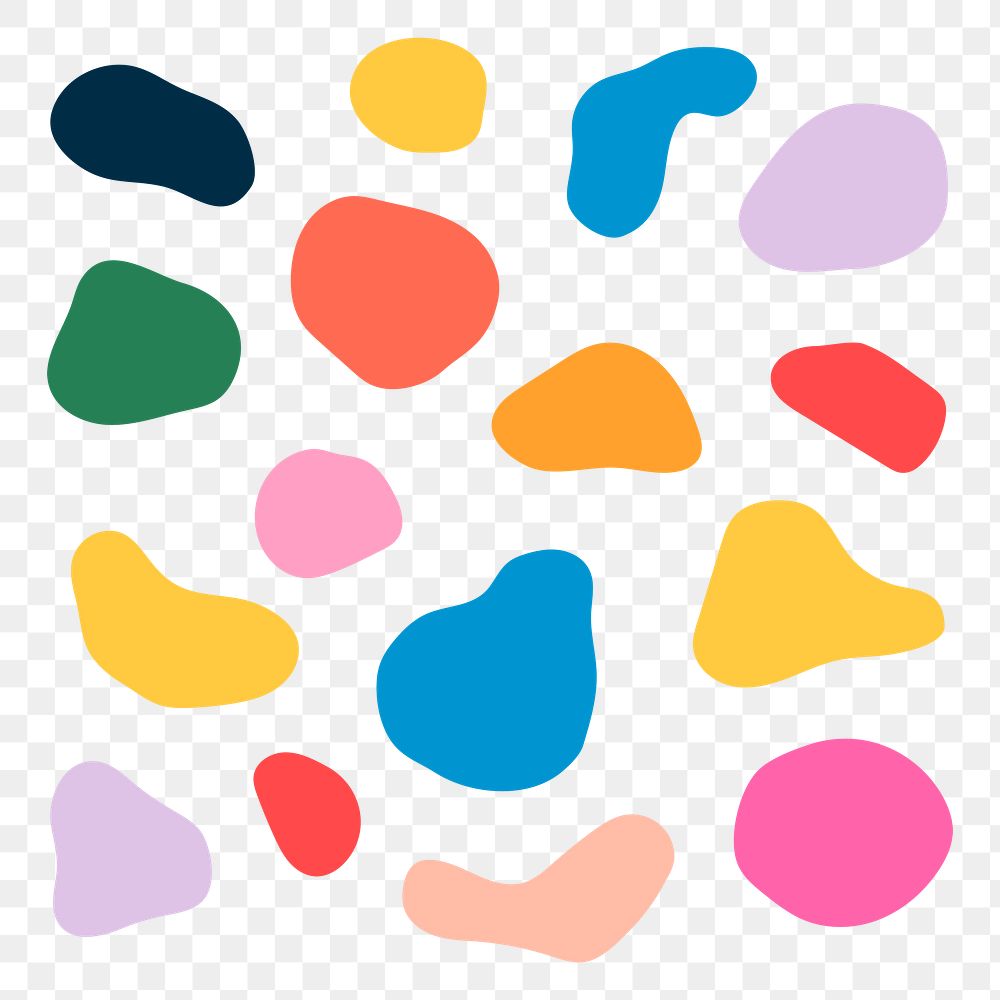 Colorful png sticker abstract shapes set
