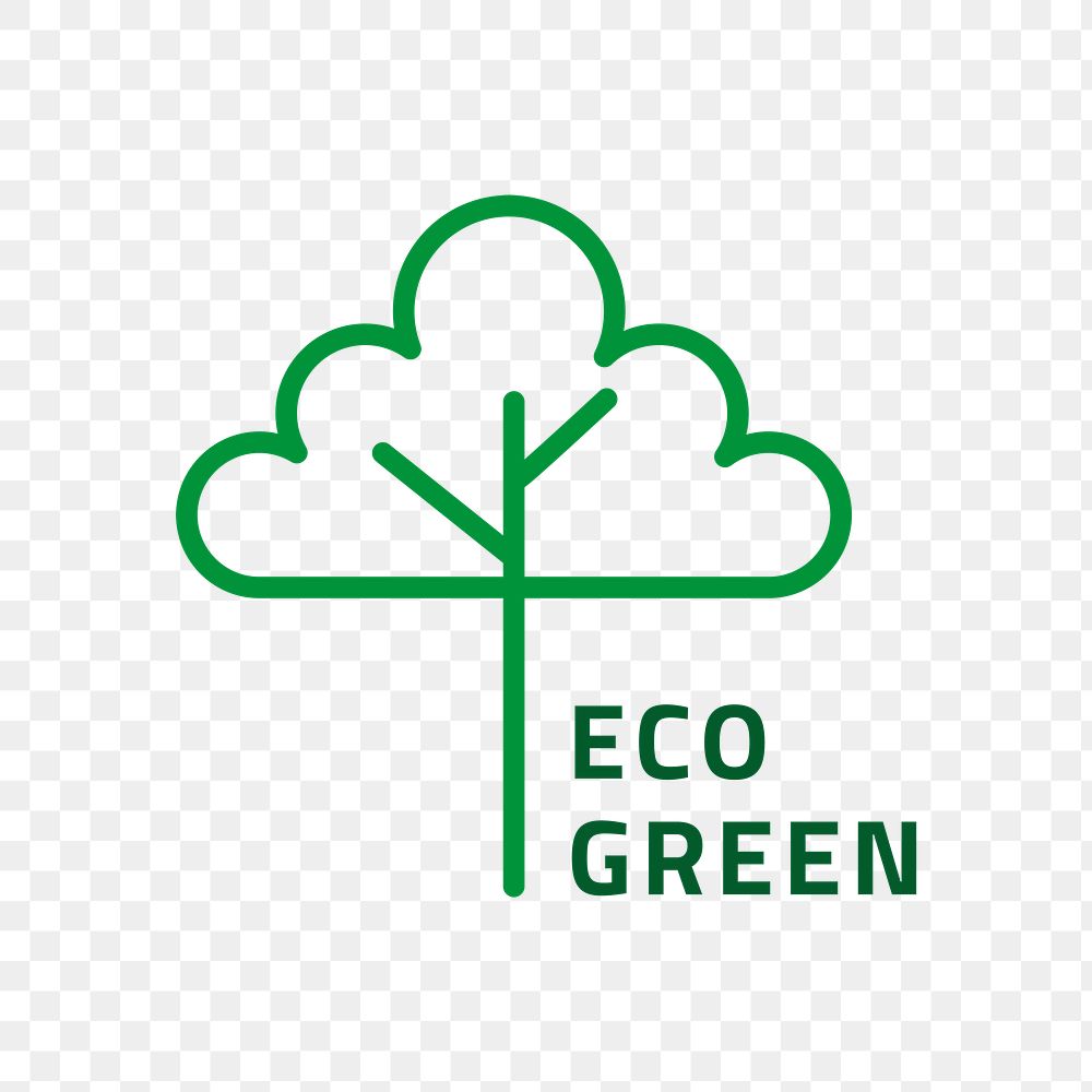 Eco logo png in line art style with text