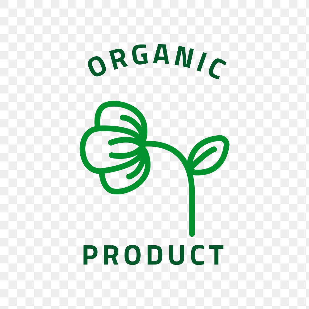 Organic logo png in line art style with text 