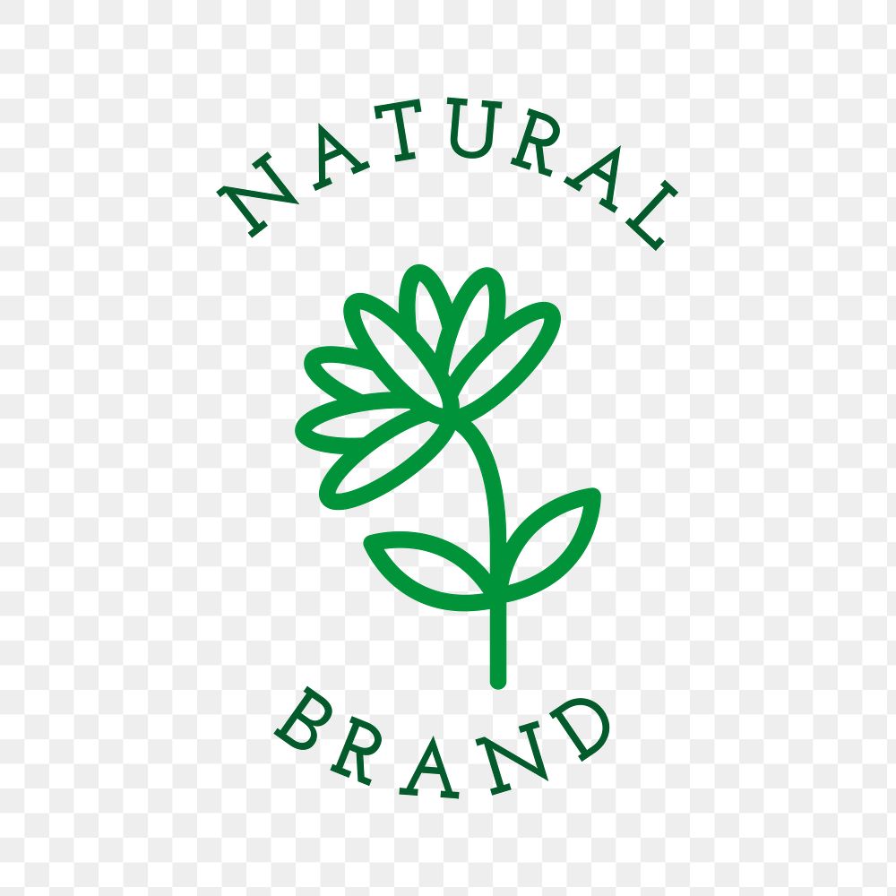 Organic logo png in line art style with text 