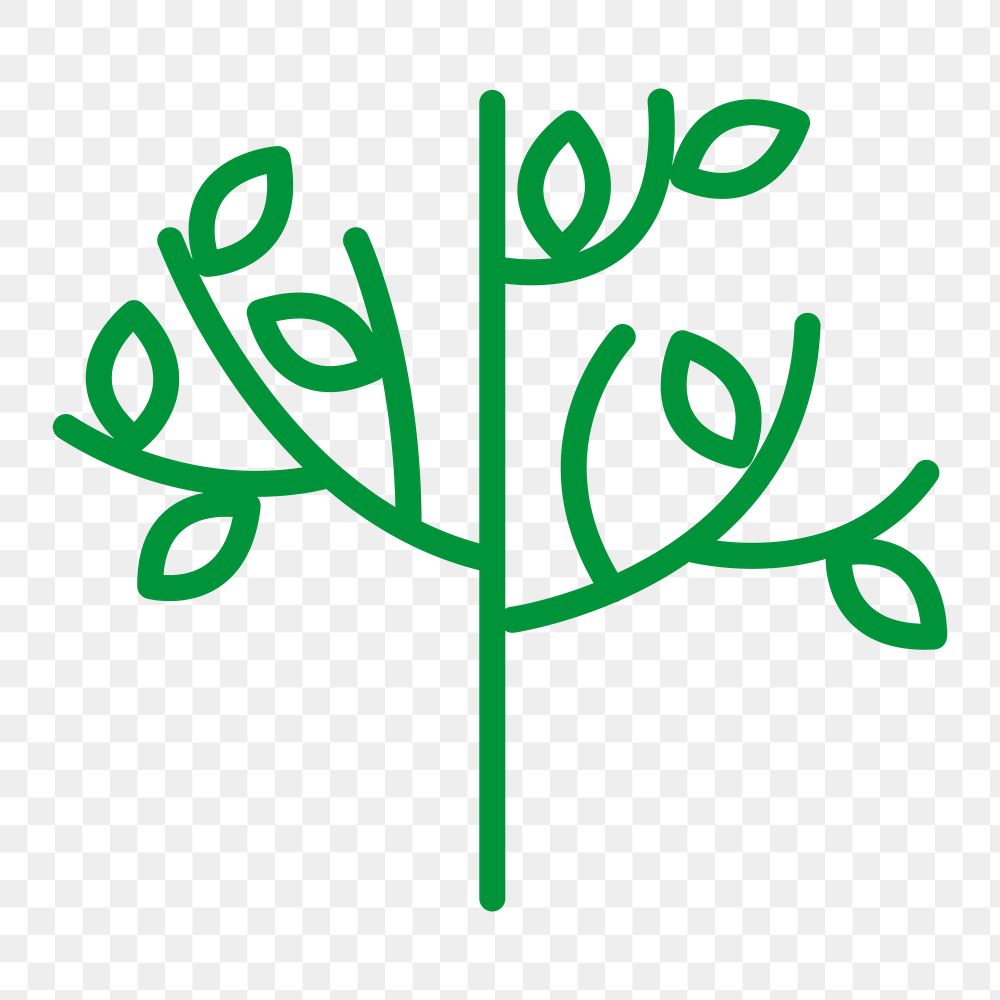 Tree line icon png in green tone