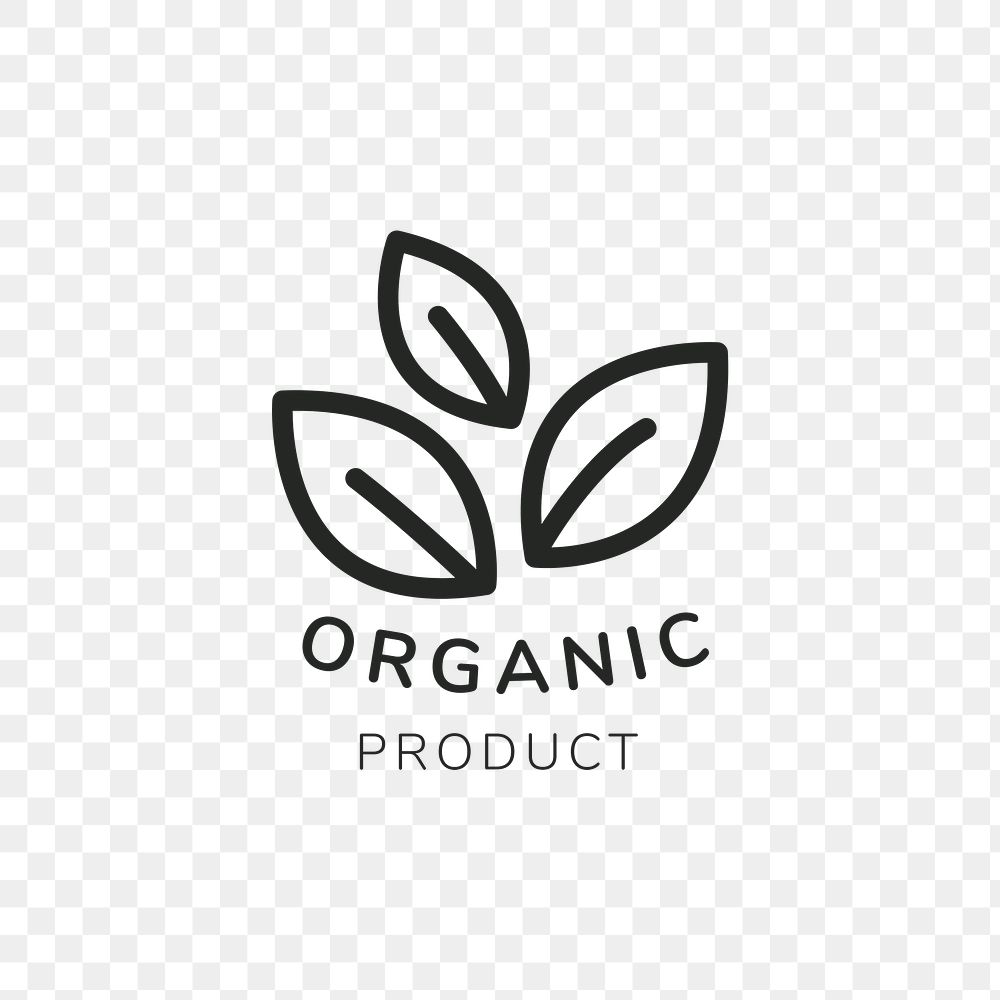 Organic logo png in line art style with text 