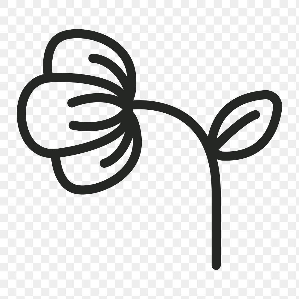 Flower line icon png in black tone