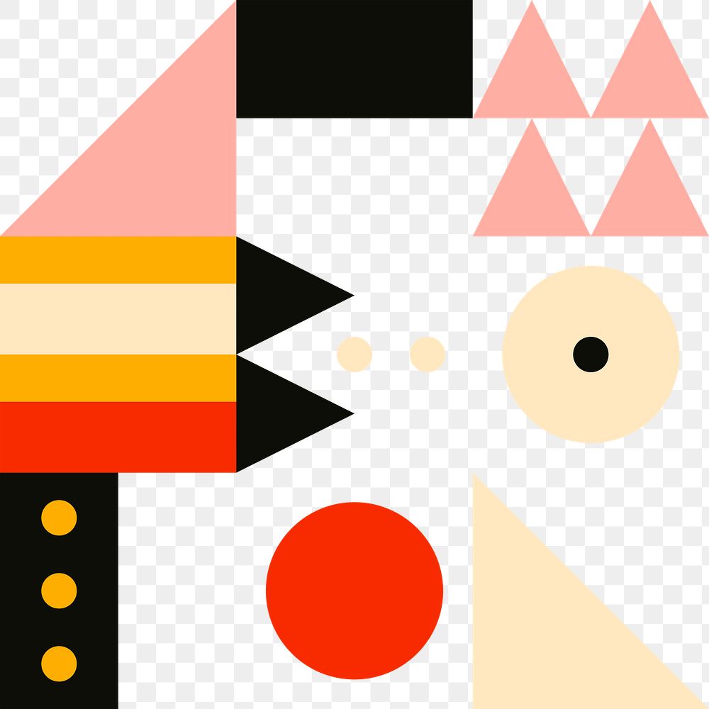 Abstract element png bauhaus inspired flat design set