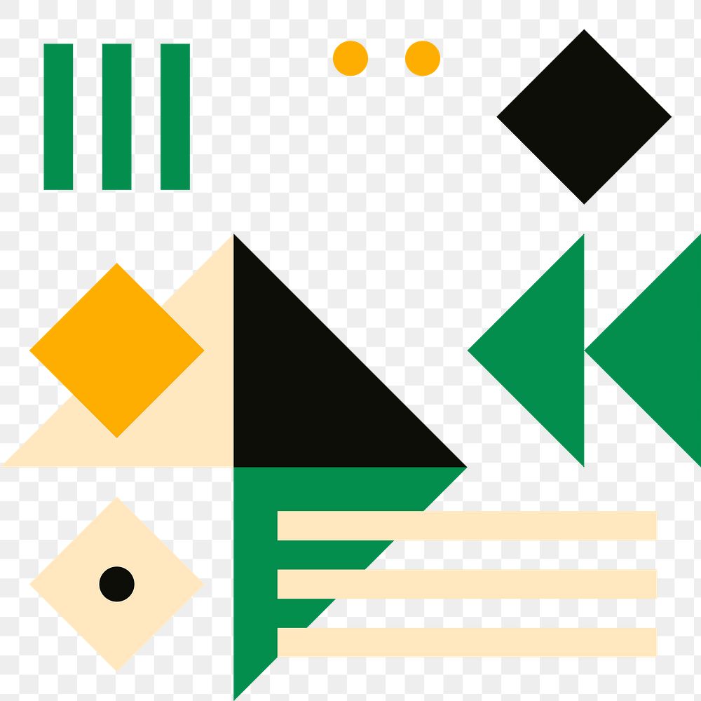 Abstract element png bauhaus inspired flat design set