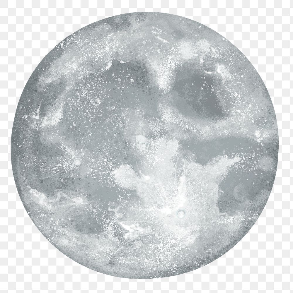 Png grey full moon design element