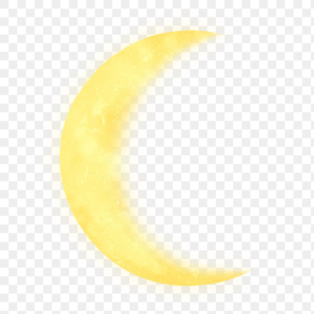 Png yellow half moon design element