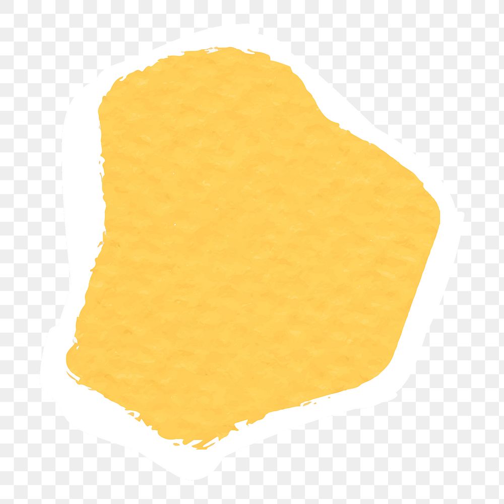 Ripped paper sticker png in yellow tone