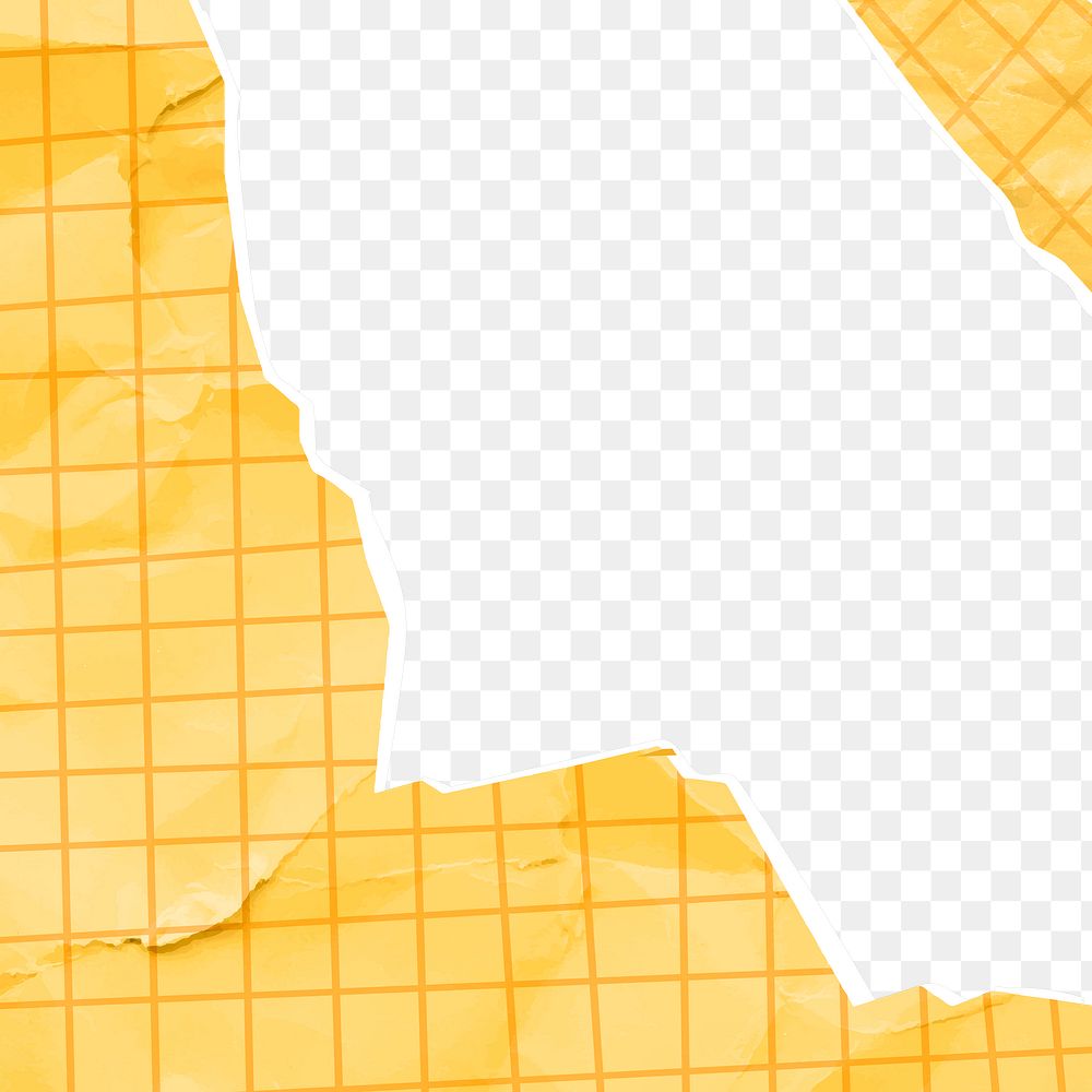 Border png of ripped grid paper transparent background