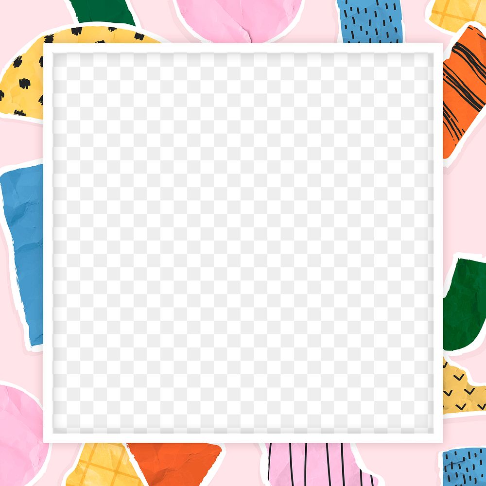 Ripped paper frame png in pastel tone