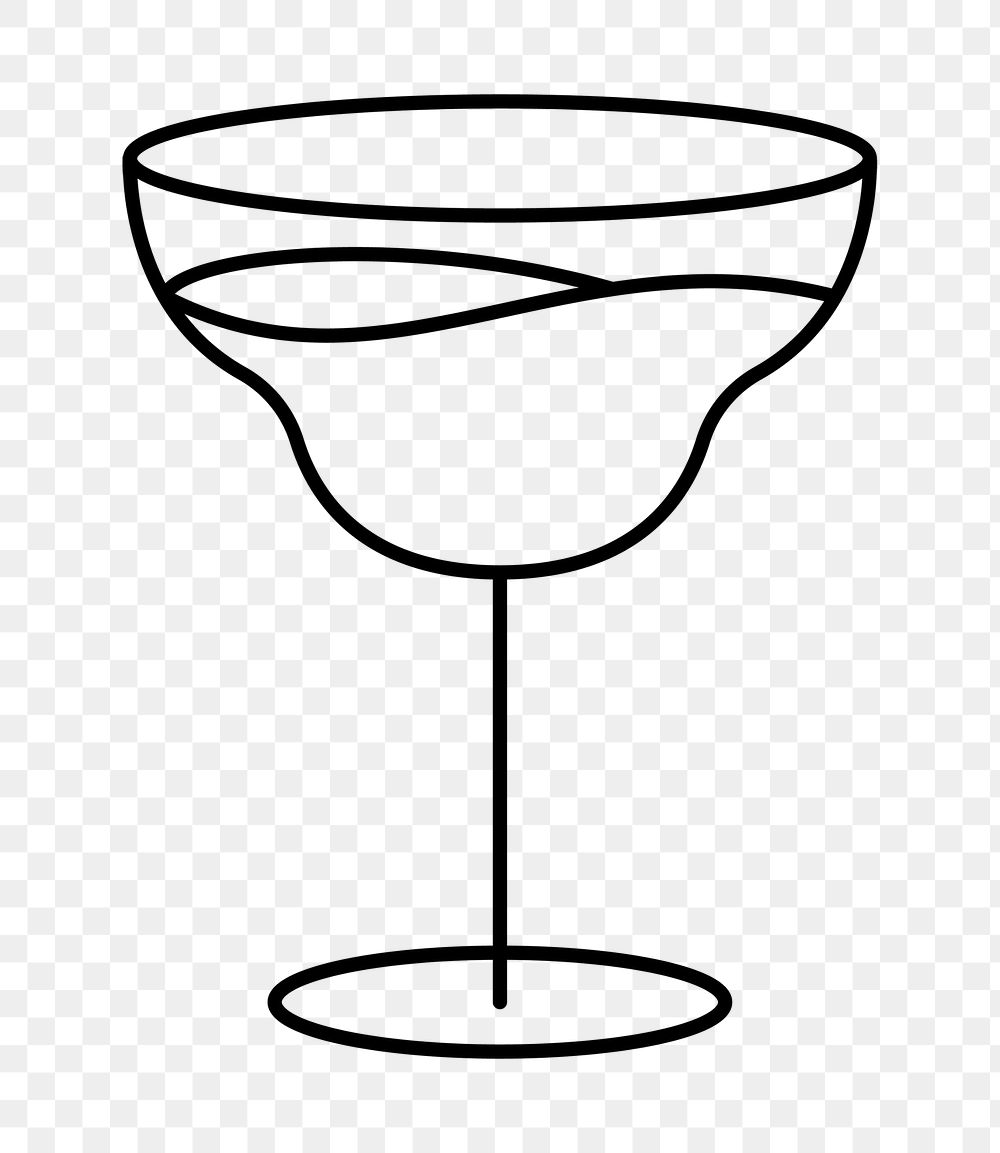 Margarita glass png graphic line art style