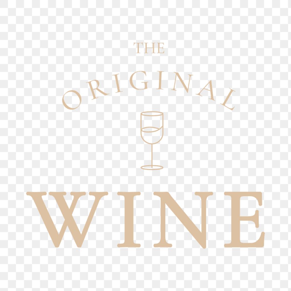 Wine glass logo png in minimal style