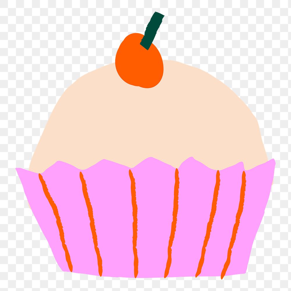 Cupcake png sticker birthday celebration cute doodle