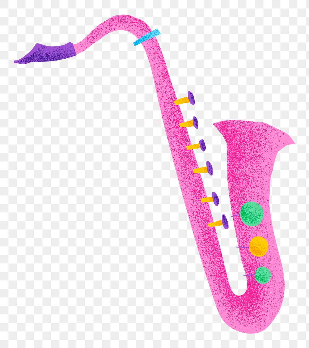 Saxophone png sticker colorful instrument illustration