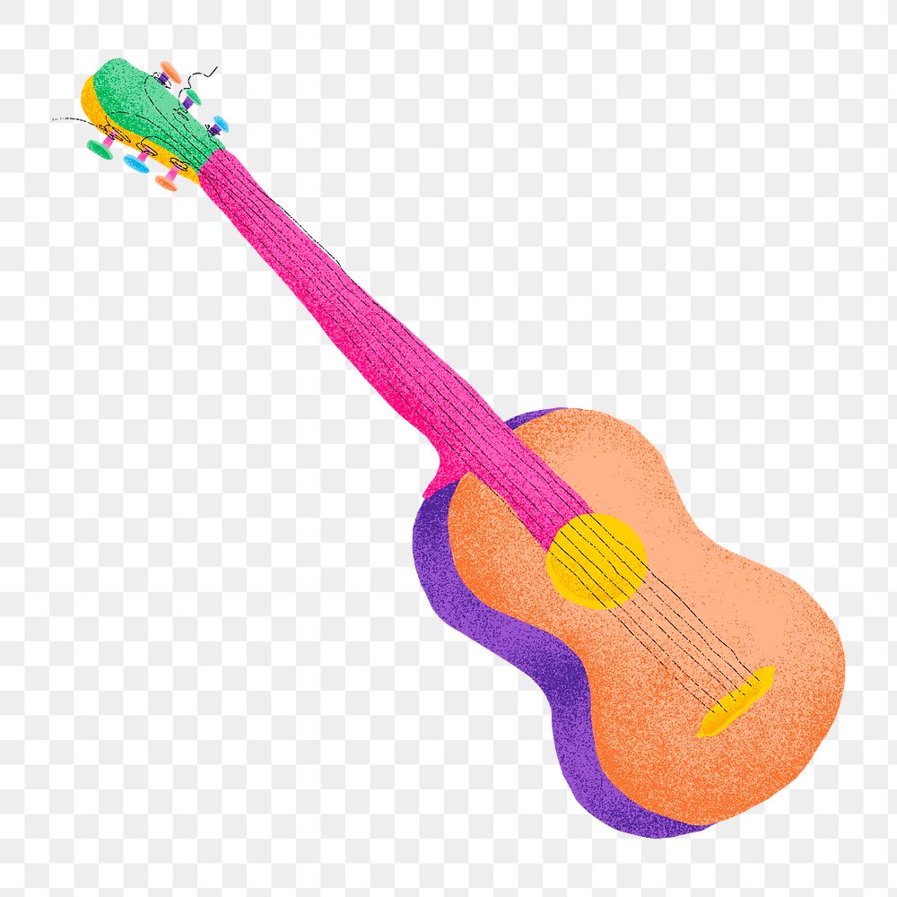 Guitar png sticker colorful instrument illustration