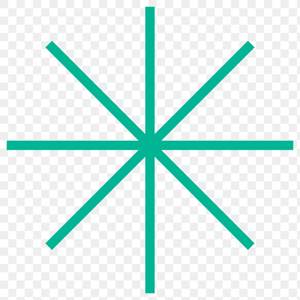 Png asterisk geometric green shape in flat design