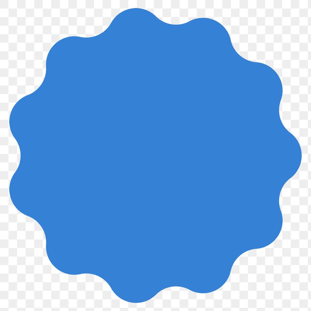Png irregular circle geometric blue shape in flat design
