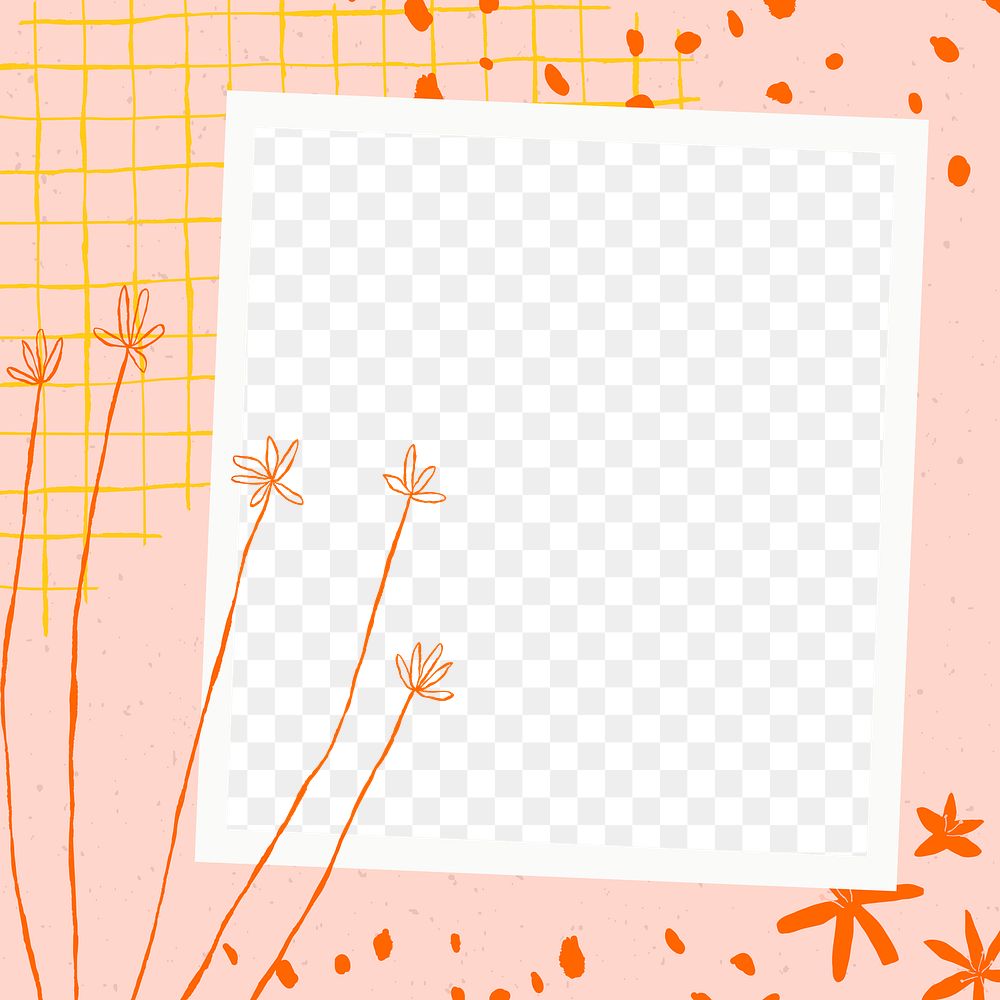 Floral png frame flower doodles | Premium PNG - rawpixel